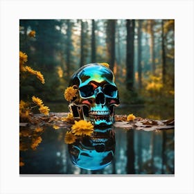 chromatic floral skull Canvas Print