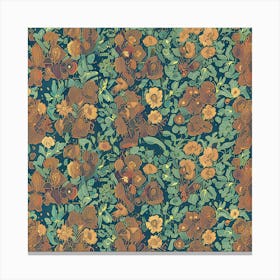 Flora Wallpaper Canvas Print