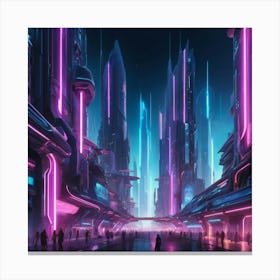 Futuristic City art print 2 Canvas Print