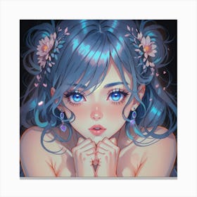Cute Girl With Hands Together(1) Canvas Print
