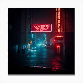 Neon Sign At Night Canvas Print