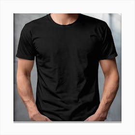 Man Wearing A Black T - Shirt 1 Canvas Print