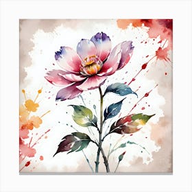 Watercolor Flower Painting Canvas Print