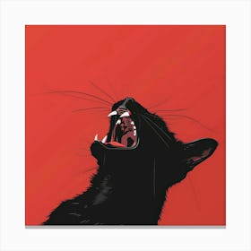 Black Cat Roaring 1 Canvas Print