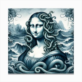 Medusa Mona Lisa Smile Wall Art Canvas Print