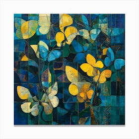 Blue And Yellow Butterflies Canvas Print