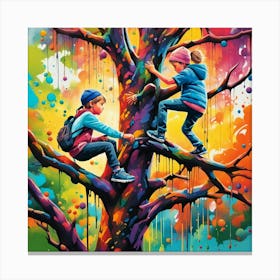 Children In The Tree Canvas Print