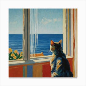 Cat Looking Out The Window 6 Canvas Print