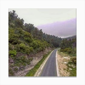 Aerial View Of A Mountain Road Canvas Print