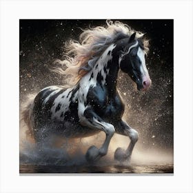 Horse Running In Water 5 Canvas Print