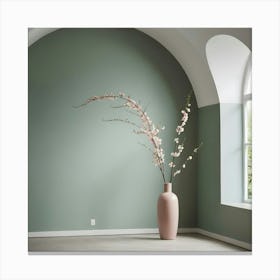 Vase In A Green Room Canvas Print