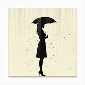 Woman In Rain Canvas Print