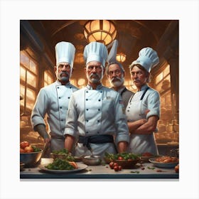 3 Chefs Kitchen Restaurant Canvas Print