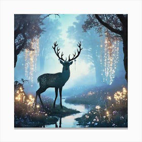 Deer In The Forest Canvas Print