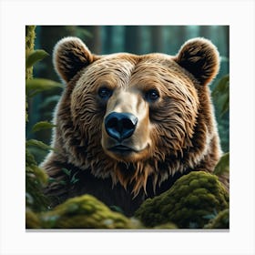 Brown Bear In The Forest 17 Canvas Print