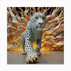 Leopard In Flames Toile