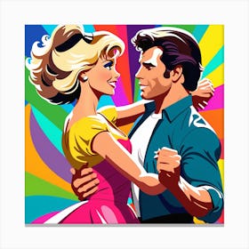 Man And Woman Dancing Canvas Print