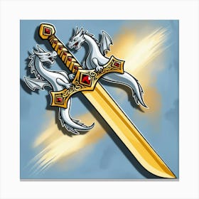 Default Sword Simple Cartoon Vector Item Design 2 Canvas Print