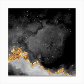 100 Nebulas in Space with Stars Abstract in Black and Gold n.014 Canvas Print