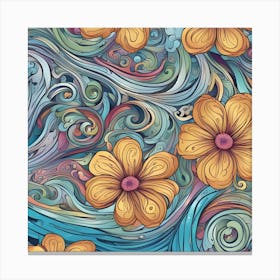 Flowers In The Waves Canvas Print
