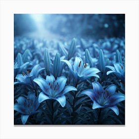 Blue Lilies Canvas Print