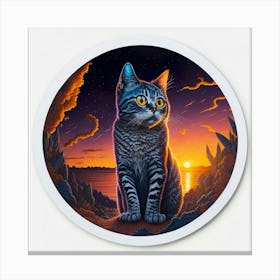 Cat Colored Sky (5) Canvas Print