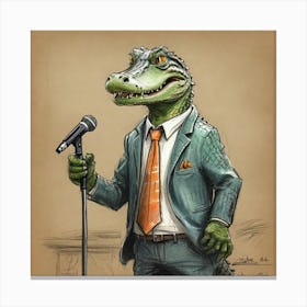 Alligator In A Suit Canvas Print