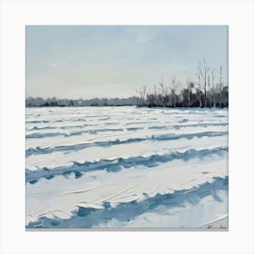 Winter Field And Trees Canvas Print