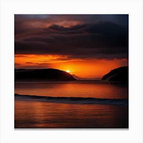 Sunset On The Beach 3 Canvas Print