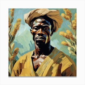 African Slave in Van Gogh style Canvas Print