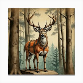 Deer In The Woods 39 Canvas Print