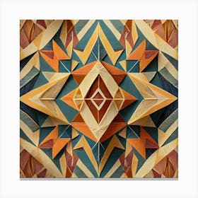Firefly Beautiful Modern Abstract Detailed Native American Tribal Pattern And Symbols With Uniformed (19) Canvas Print