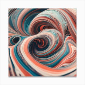 Close-up of colorful wave of tangled paint abstract art 7 Canvas Print