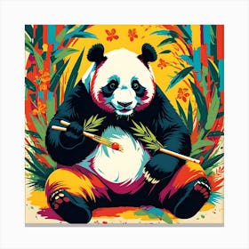 NEON GIANT PANDA BEAR Canvas Print