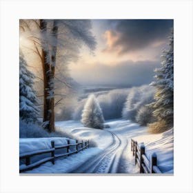 Winter Road 1 Canvas Print
