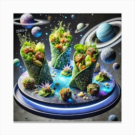 A Futuristic Dish Called Zero G Falafel Wraps, Pro Canvas Print