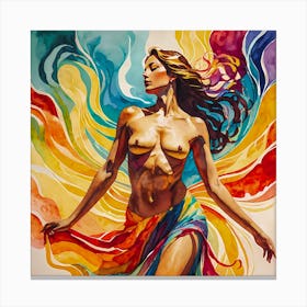 Freedom Dance Topless Female Dancer Canvas Print