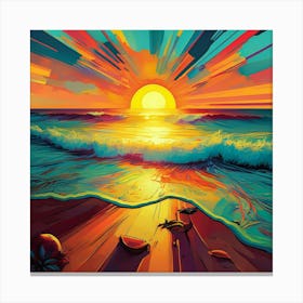 Sunset On The Beach 15 Canvas Print