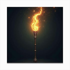 A Glowing Enchanted Staff With Swirling Arcane Energy 1 Canvas Print