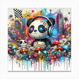 Psychedelic Panda 14 Canvas Print