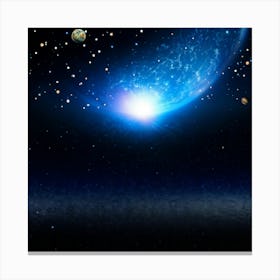 Cosmos Themed Illustration Capturing The Essence Of Elemental Magic With A Bright Double Star Patte Canvas Print