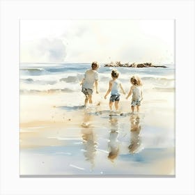 Children At The Beach 1 Canvas Print