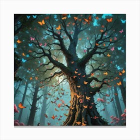 Tree Of BUTTERFLIES Canvas Print