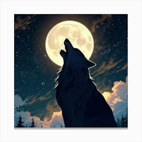 Howling Wolf Art Print Canvas Print