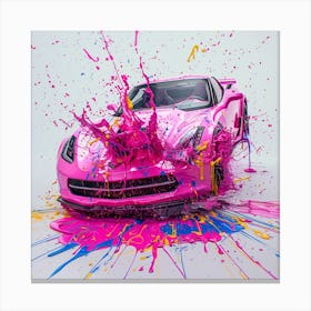 Pink Corvette 2 Canvas Print