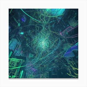 Dreamshaper V7 A Mesmerizingly Chaotic Retrograde Matrix Syste 0 Canvas Print