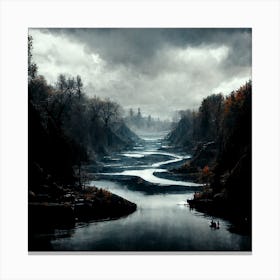 River In The Dark Canvas Print