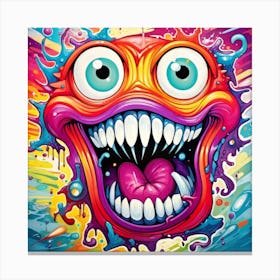 Psychedelic Monster Graffiti Canvas Print