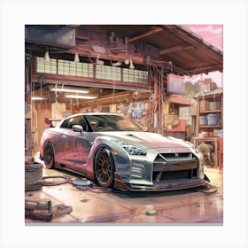 Nissan Gtr Anime Canvas Print