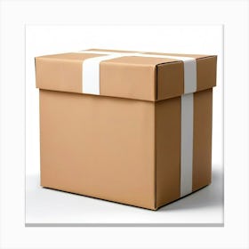 Mock Up Blank Box Parcel Cardboard Customizable Template Unprinted Clean Simple Minimalis (13) Canvas Print